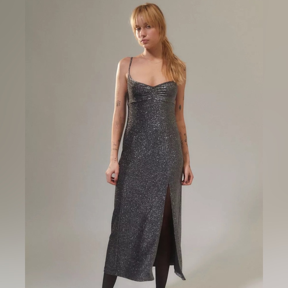 Urban Outfitters Sparkle Slit Dress
